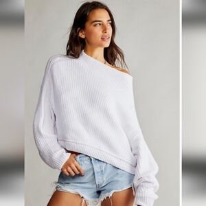 Free People Off-Shoulder Sweater in White
